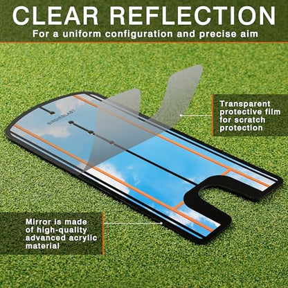 Golf Putting Mirror, Putting Mirror Training Aid for Golf with Putter Line,Golf Training Putters for Beginners - style: Not Includes 3 Gates