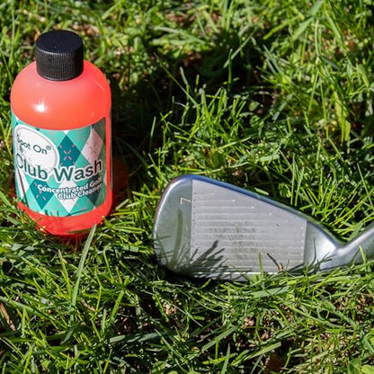 Golf Club Cleaner Brush and Spray Bottle Refill - Concentrated Golf Club Cleaning Solution - Club Wash - Makes a Gallon of Cleaner - Formulated for Golf Grime and Grass Stains - Made in The USA