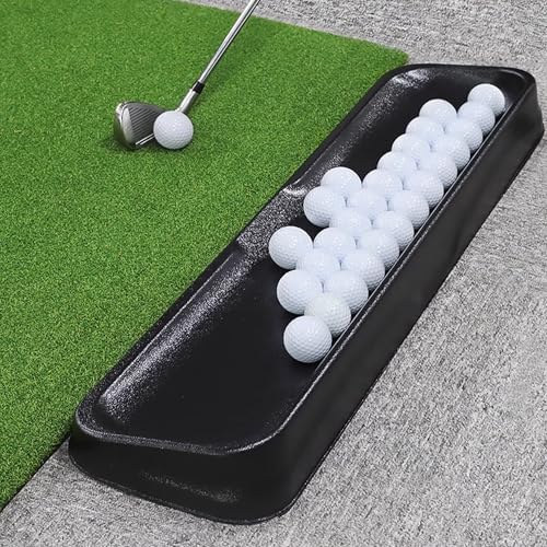 Commercial-Grade Golf Ball Tray for Practice Mat, 100-Ball Golf Ball Holder with 5 Drainage Holes, High-Strength Plastic Base, All-Weather Golf Accessories for All Hitting Mats