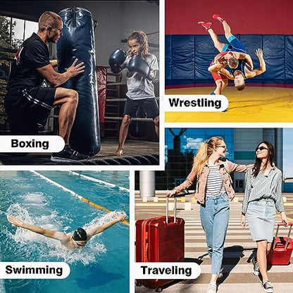Boxing Gym Bag, WITSTEP Mesh Boxing Duffle Bag with Detachable Shoulder Strap Breathable Gym Duffle Bag for Sweaty Clothes and Equipment, Sturdy Wrestling Karate MMA Workout Bag for Men Women