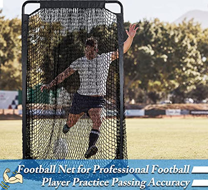 3x6FT Football Net with Throwing Target Strike Zone for Kicking Punting and QB Accuracy Training Portable Football Practice Equipment with Steel Base and Carry Bag - size: 40X80X40IN
