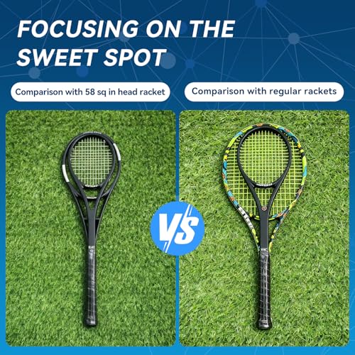Sweet Spot Tennis Training Racket 37-Inch Compact Head Design 300g Lightweight Professional Racket Ideal for Teenagers and Professional Trainers - color: BlueBlack-300g