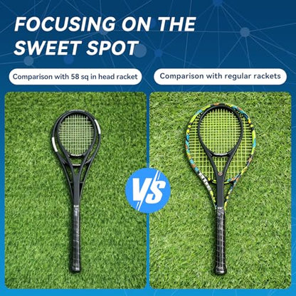 Sweet Spot Tennis Training Racket 37-Inch Compact Head Design 300g Lightweight Professional Racket Ideal for Teenagers and Professional Trainers - color: BlueBlack-300g