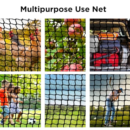 Practice Golf Nets - Ideal for Golf, Hockey, Baseball - Sports Netting, Impact Equipment - Perfect for Backyard Driving, Chipping, Hitting, Pitching Simulators - size: 15x25 Feet, style: Black