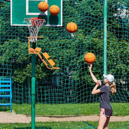 Steel Basketball Rebound System - 180° Rotatable Ball Rebound Attachment, Suitable for Indoor/Outdoor Hoops | Time-Saving Shooting Training Accessory