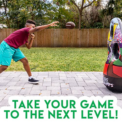 Franklin Sports Kids Football Target Toss Game - Inflatable Throwing Target Toy with Soft Mini Footballs - Fun Kids Sports Game