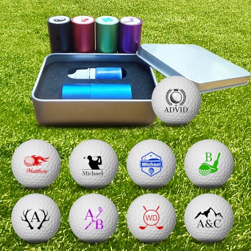 Custom Monogram Golf Ball Stamp Personalized Golf Ball Marker Stamp with Name Logo Initial Customized Golf Ball Stamper Gifts for Men Dad Golfer Husband Boyfriend