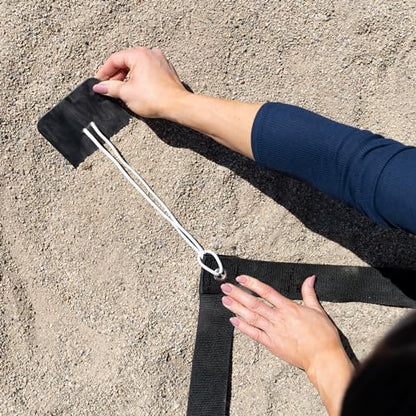Recdays Volleyball Lines: Premium 2-in-1 Grass Volleyball & Beach Volleyball Lines, 2" Volleyball Court Lines with Anchors & Stakes, Durable Drawstring Mesh Bag, AVP Official Court Size 26’3” x 52’6”