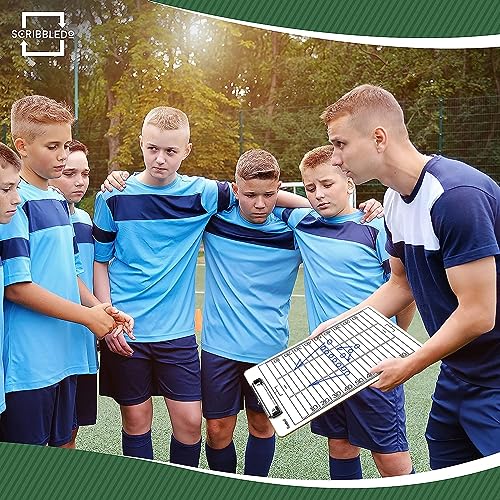 SCRIBBLEDO Football Dry Erase Board for Coaches 15x9 Double Sided Whiteboard Coaching Clipboard Equipment Football Accessories The Perfect Coach Gifts