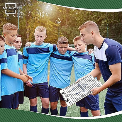 SCRIBBLEDO Football Dry Erase Board for Coaches 15x9 Double Sided Whiteboard Coaching Clipboard Equipment Football Accessories The Perfect Coach Gifts