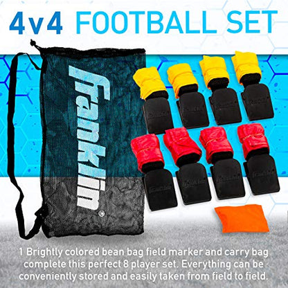 Franklin Sports Flag Football Set - 8 Player Youth Flag Football Belts - Adjustable Belts + Field Marker Included - 4 v 4 Set