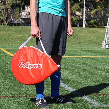 GoSports Portable Pop-Up Soccer Goals for Backyard - Kids & Adults - Set of Two Nets with Agility Training Cones and Carrying Case - size: 4 ft Round