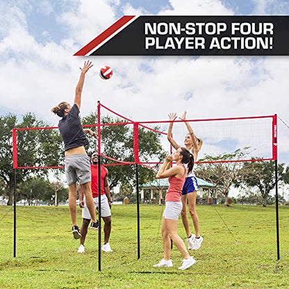 EastPoint Sports 4-Way Volleyball - size: Adjustable Height - Adjusts from 61'' to 85''