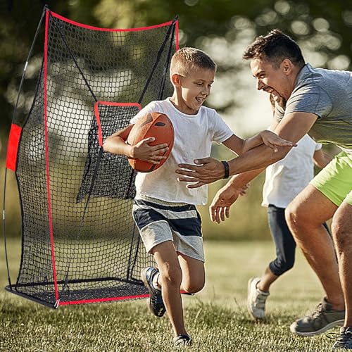 Football Kicking Net for Quarterback Training - 3x6FT Passing Accuracy Trainer with Bonus Detachable Center Throwing Target Pocket - Portable for Backyard Practice