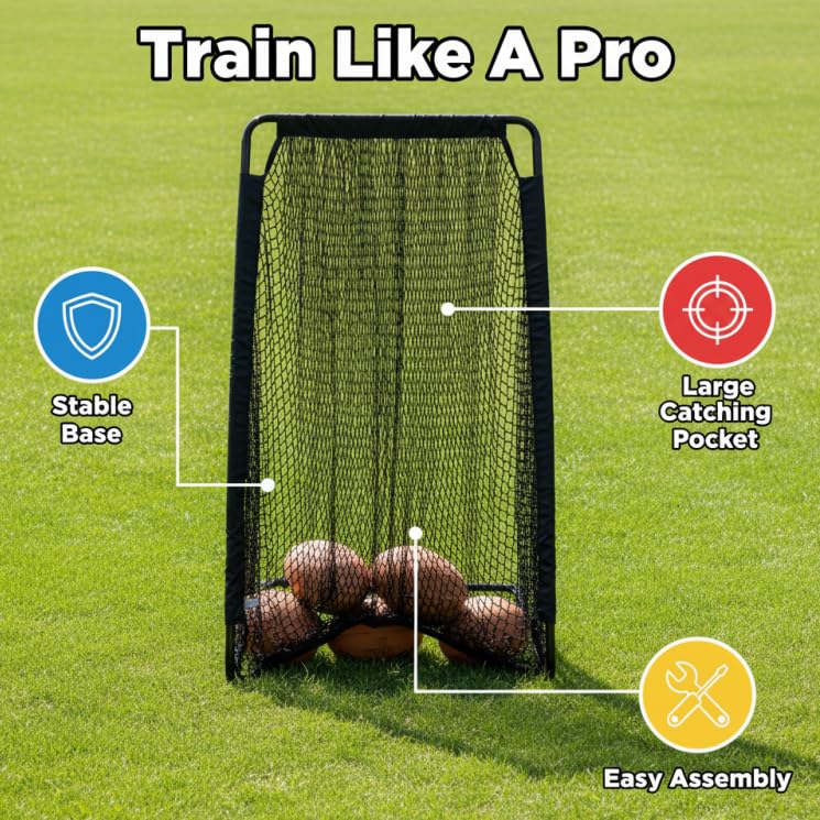 Football Kicking Cage Net - Portable 81x41IN Football Goal Training Aids for Backyard Indoor Outdoor-Youth & Adults
