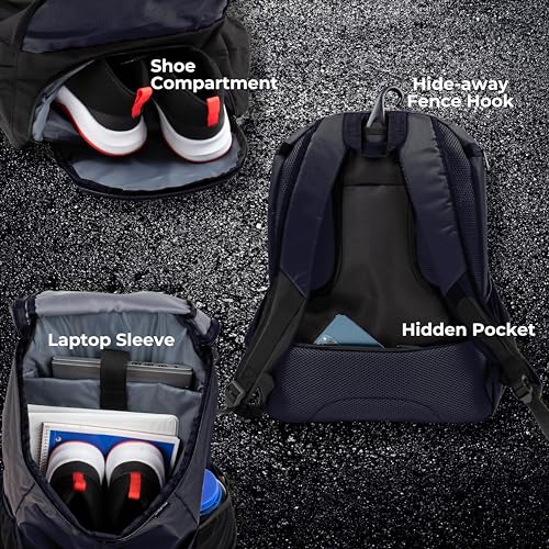 Athletico Basketball Bag - Large Basketball Backpack for Men & Women - Volleyball & Soccer - color: Black