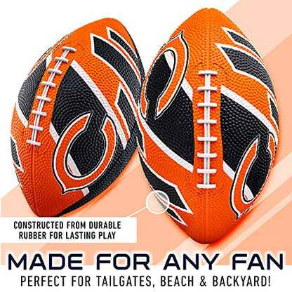 Franklin Sports NFL Team Footballs - Rubber Youth Mini Balls for All Teams - Kids 8.5" Football + Air Pump Sets - Official NFL Licensed - style: Chicago Bears