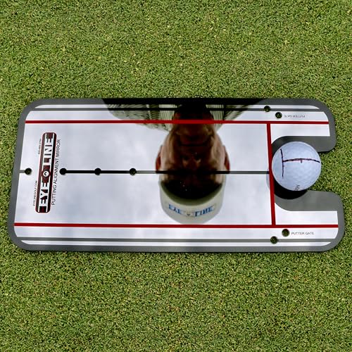 Genuine EyeLine Golf Alignment Putting Mirror - Top Training Aid on The PGA Tour - See Rapid Improvement - Helps Beginner, Junior, and Scratch Golfers - color: Classic Putting Alignment Mirror - SMALL