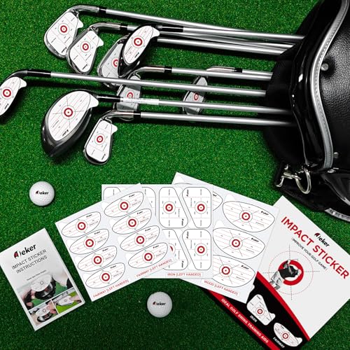 Golf Impact Tape - High-Resolution Strike Stickers for Iron, Wood & Fairway Clubs, Non-Residue, Swing Training Aid Impact Labels - color: Lefties-156pcs(Wood 6x10+ Iron 8x8+ Fairway 8x4)