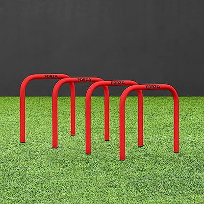 FORZA Pro Soccer Passing Arcs | Set of 4 Elite-Level Soccer Targets to Enhance Passing Techniques & Accuracy - Optional Carry Bag & Bases - color: Red, size: Without Bases