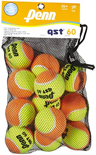 Penn QST 60 Orange Tennis Balls, 12 Ball Mesh Bag