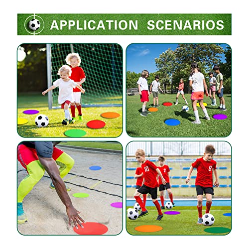 Poly Spot Markers 4 inch/9 inch Non-Slip Rubber Agility Training Markers Floor Dots Flat Field Cones for Football, Soccer, Basketball, School Exercise Drills, Dance Practice - style: 9 inch 24 Pcs (TPE)