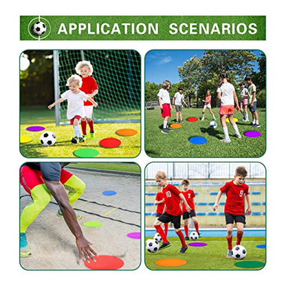 Poly Spot Markers 4 inch/9 inch Non-Slip Rubber Agility Training Markers Floor Dots Flat Field Cones for Football, Soccer, Basketball, School Exercise Drills, Dance Practice - style: 9 inch 6 Pcs (TPE)