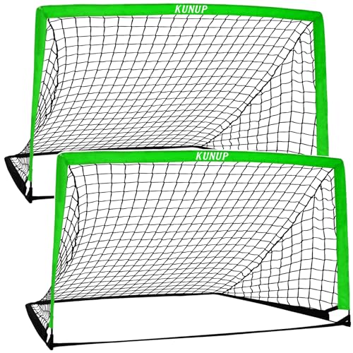 2 of 5×3 6x4 9x5 FT Portable Kids Soccer Goals Set, Foldable Soccer Practice Nets for Backyard with Carrying Bag for Toddler Youth Pop Up Soccer Training Equipment Indoor Outdoor Sports Game Gift - color: Green, style: 6x4FT
