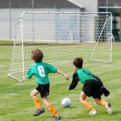 F2C Soccer Net 12 x 6 Soccer Goal for Backyard, Steel Frame for Kids, Adult Portable Shooting Training Aid with Carry Bag,Ground Stakes Waterproof (12x6 FT)