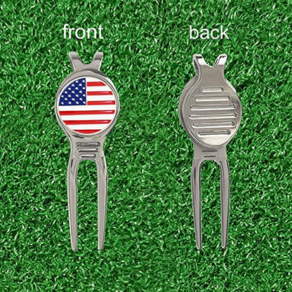 Myartte Golf Metal Divot Repair Tool with 24.5 mm Ball Marker - color: Silver