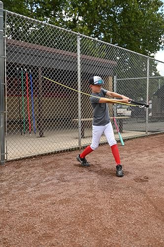 Power Swing Original Swing Strength Training Bat. Baseball Softball Cricket Training Bat, 1 Attachment Point. 5 Adjustable Resistance Bands, Build Bat Speed & Power At Home, Training All Ages