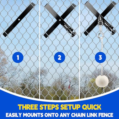 Auto-Reset Baseball Swing Trainer - Portable Hitting Trainer with Tethered Ball for Fence Mounting | Perfect for Baseball & Softball Hitting,Swing,Batting Practice Equipment For Beginners & Pro