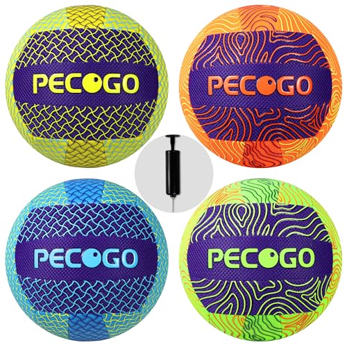 Waterproof Volleyball Size 5 - Perfect for Pool, Indoor & Outdoor Games - Durable, Lightweight, and Easy to Use for Beginners, Teens, and Adults (with Pump) - style: 4 PACK