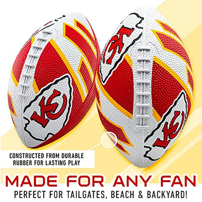 Franklin Sports NFL Team Footballs - Rubber Youth Mini Balls for All Teams - Kids 8.5" Football + Air Pump Sets - Official NFL Licensed - style: Kansas City Chiefs