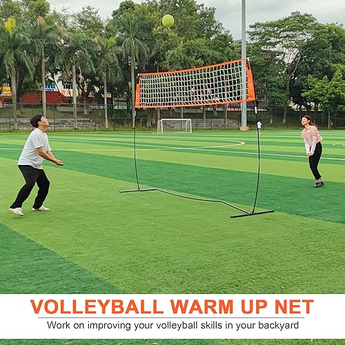 12FT/18FT Portable Volleyball Training Net for Hitting or Serving Drills, Outdoor & Indoor Freestanding Practice Net With Height Adjustable, Carry Bag - style: 12ft volleyball training net