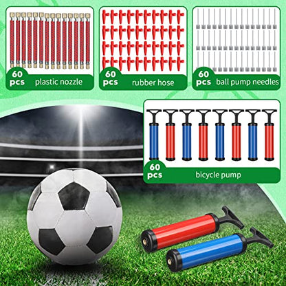 Shihanee 36/60 Sets Ball Pump Bulk for Sports Balls with Needles Nozzles Flexible Extension Hose for Basketball Soccer Football Volleyball Water Rugby Exercise Sports Ball Balloon