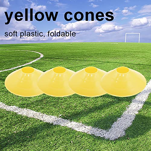 Flag Football Set - 14 Durable Belts with 42 Flags, Bonus 4 Cones and 1 Drawstring Bag (21 Red and 21 Blue) for Youth & Adults