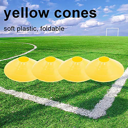 Flag Football Set - 14 Durable Belts with 42 Flags, Bonus 4 Cones and 1 Drawstring Bag (21 Red and 21 Blue) for Youth & Adults