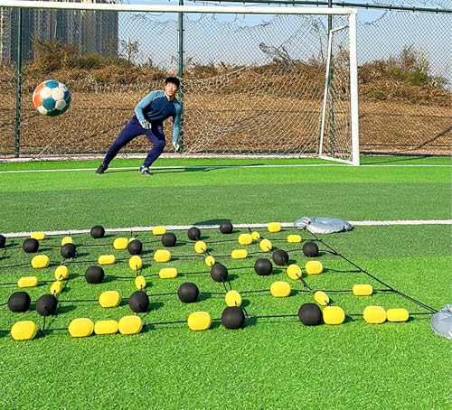 Goalkeeper Training Equipment -6.5 x 5.2 ft Pro Floor Matrix Deflector, Ball Deflector Soccer, Multiple Different Refraction Angles, Reflexes and Agility Training
