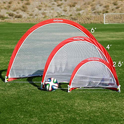 GoSports Portable Pop-Up Soccer Goals for Backyard - Kids & Adults - Set of Two Nets with Agility Training Cones and Carrying Case - size: 6 ft Round
