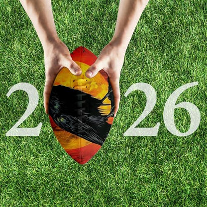 American Football, Official Size 11.9 x 7.3 Inch, Premium Composite Leather High-Grip Ball with Pro-Style Lacing, Unique Prints for Training, Games & Gifts - color: Dark Crow
