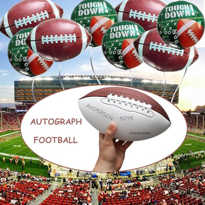 Full Size 12 Inch Autograph American Football with 2 White Panels Customized Trophy for Rugby Game Graduation Signing