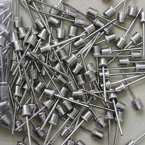 10Pcs Silver Inflating Air Pump Needles Stainless Steel Air Pump Inflator Needles for Basketball Football Volleyball Water Polo Rugby Exercise Sports Ball Balloon Inflation Devices and Accessories