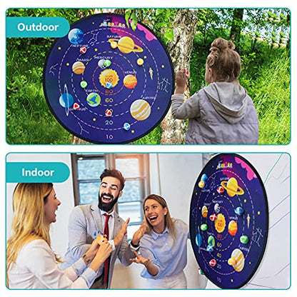 BooTaa 29" Large Dart Board for Kids, Kids Dart Board with Sticky Balls, Boys Toys, Indoor/Sport Outdoor Fun Party Play Game Toys, Birthday Gifts for 3 4 5 6 7 8 9 10 11 12 Year Old Boys Girls - style: Outer Space