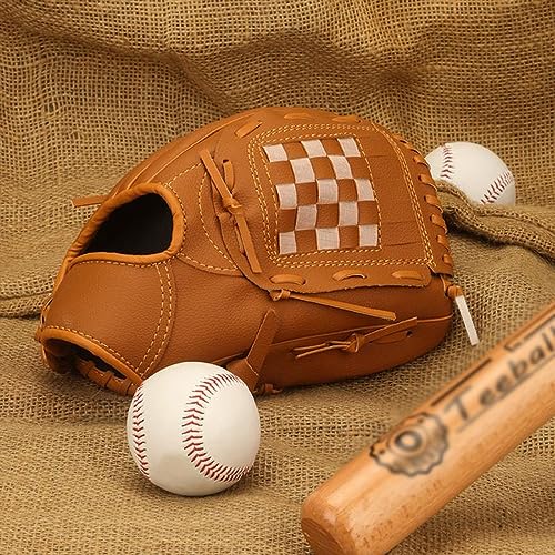 Baseball Glove Right Hand Throwing Baseball Gloves Baseball Catching and Pitching Training Tools for Baseball Beginner Youth (Gray : Brown, Size : 11.5 inches) - size: 11.5"