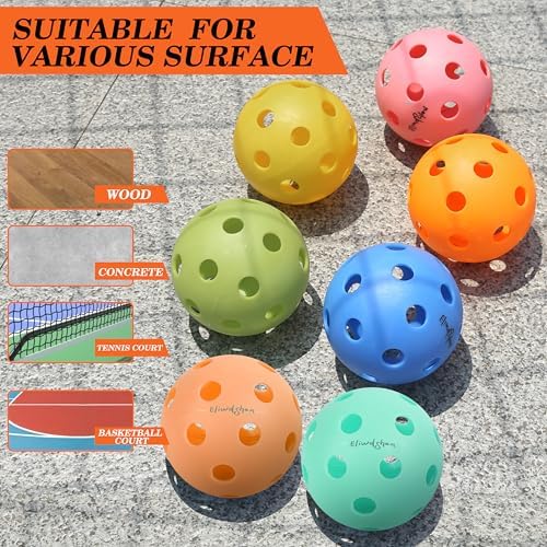 Indoor Pickleball Balls|Crack-Resistant| 26 Holes | 6Pack, 12 Pack |Made to USAPA Standards | Aerodynamics| High Bounce Durable Practice Pickle Ball for Beginner Intermediate Player - color: light blue-12 pack