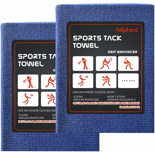 Grip Enhancer for Tennis, Tackiness Towel for Golf, Pickleball,Baseball (2 Pack Blue)