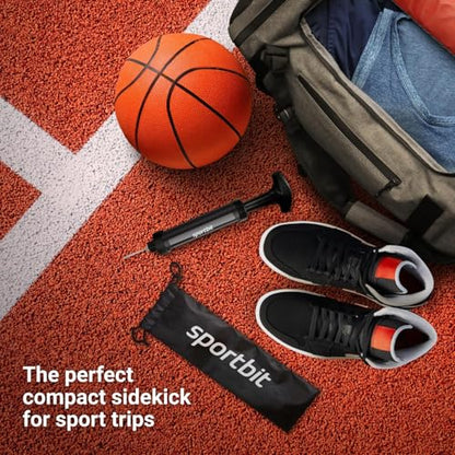 SPORTBIT Ball Pump for Sports Balls - Push & Pull Inflating System - Hand Pump for All Exercise Balls - Volleyball Pump, Basketball Inflator, Football & Soccer Ball Air Pump