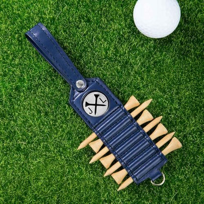 ipetlive Personalized Golf Tee Holder, Leather Custom Monogram Name Golf Bag Accessory, 3 Colors Gifts for Men Women Dad Mother