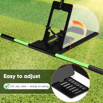 HVDI Golf Alignment Sticks Holder with Angle Adjustment, Golf Training Aid with Golf Alignment Stick, Weighted Golf Swing Training Aid Golf Trainer for Putting, Swing, Aiming